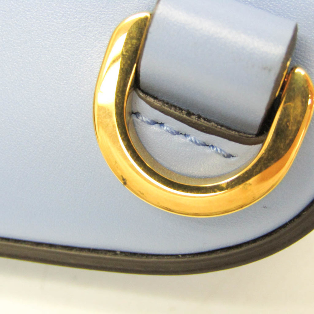GUCCI Authentic Blue Leather Bamboo Shoulder Bag - Picture 14 of 16